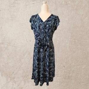 Jessica Howard Blue & White Print Dress